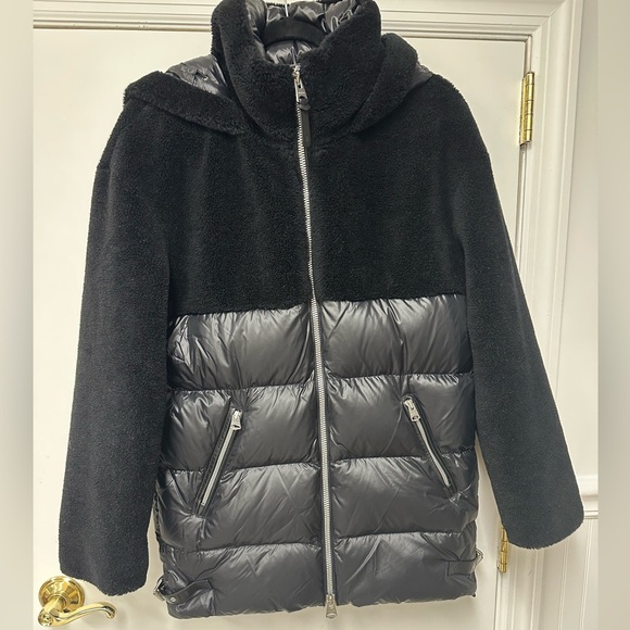 Mackage Black Textured Hooded Jacket - Picture 1 of 4